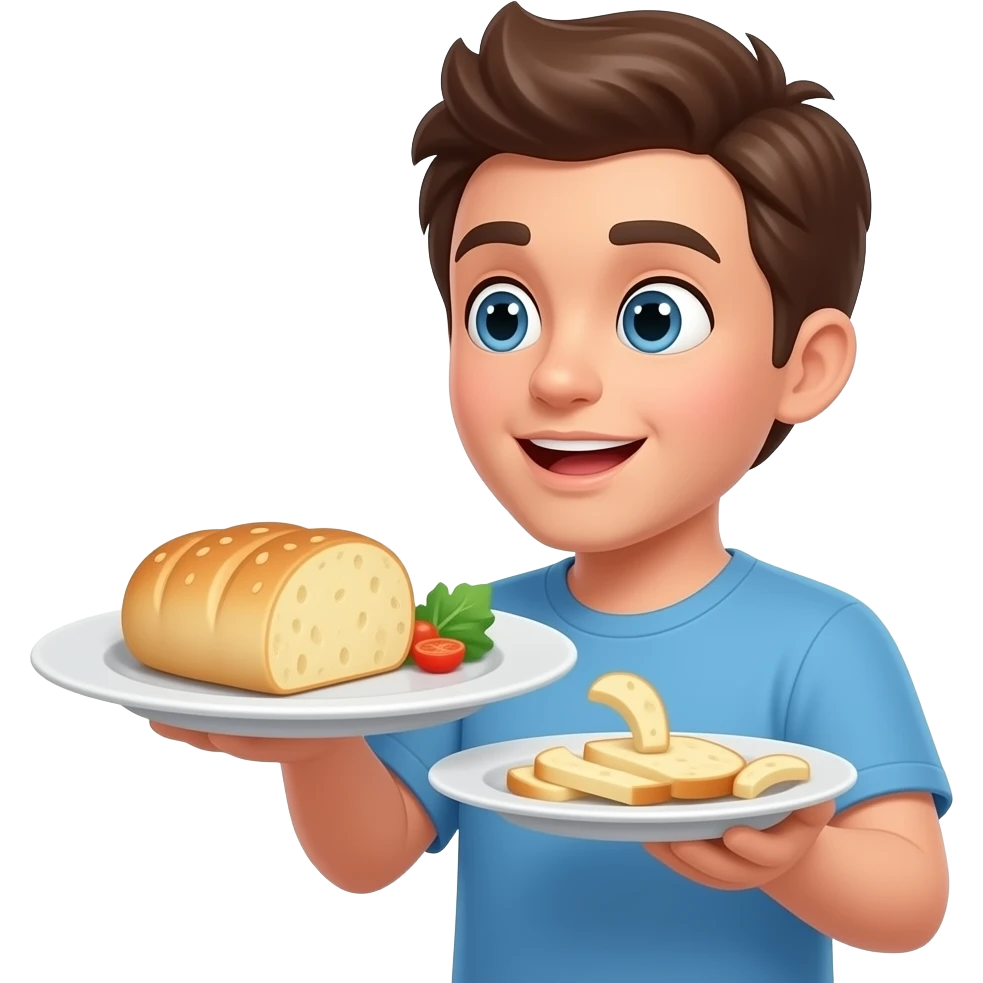 person with plate asking for food emoji