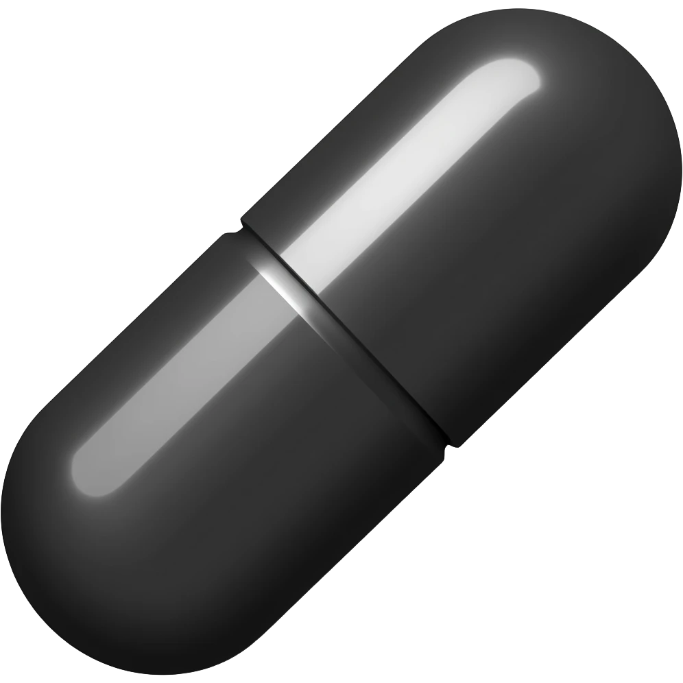 полностью черная продолговатая пилюля emoji