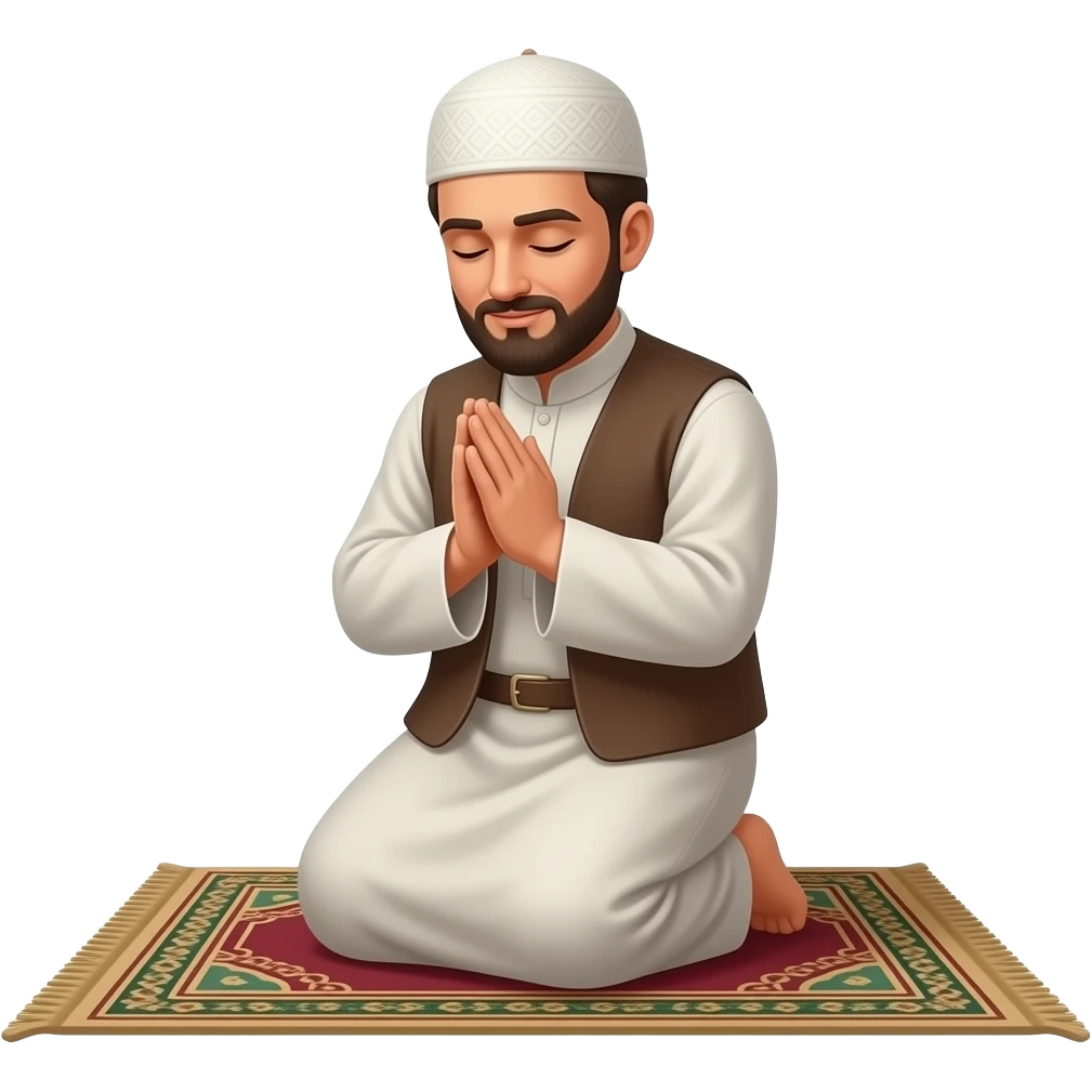 Seccade üzerinde dua eden insan emoji