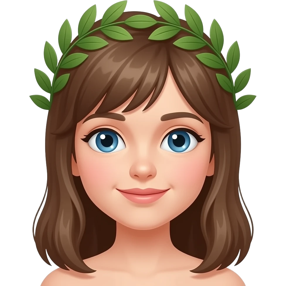 Ragazza occhi azzurri corona alloro solo in testa emoji