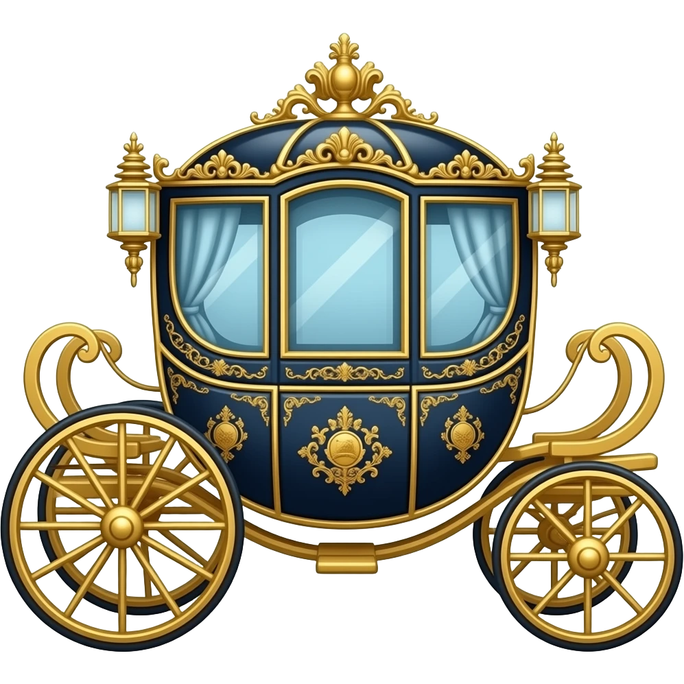 A horse carriage emoji in refined aristocratic style, timeless wealth aesthetic, detailed luxury emoji emoji