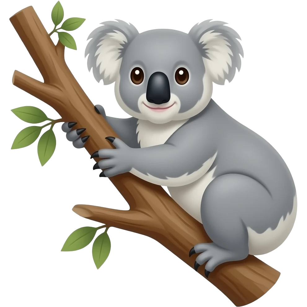 A nice female Koala hanging in tree emoji