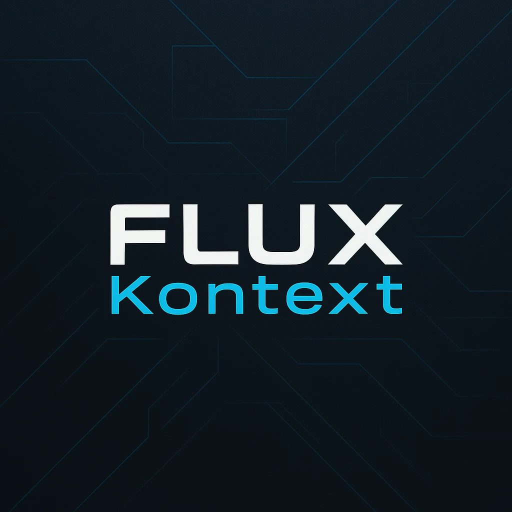 make a image with logo of  text "FLUX Kontext" emoji