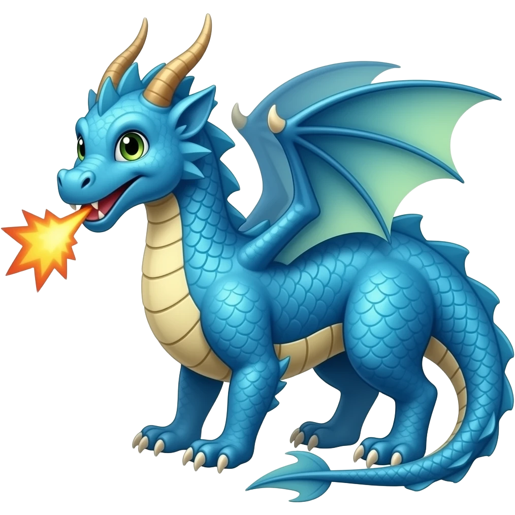 Blue dragon with incoming bits emoji