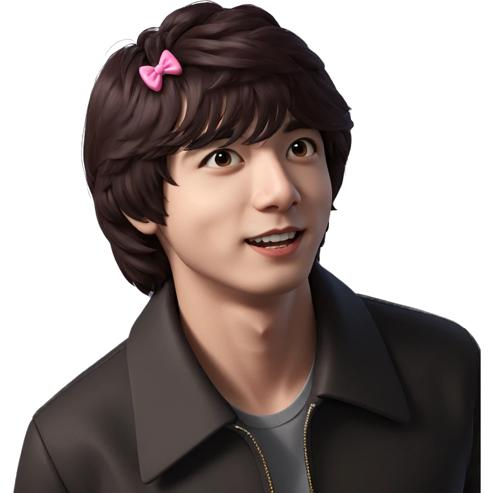 boy with pink bow jacket emoji