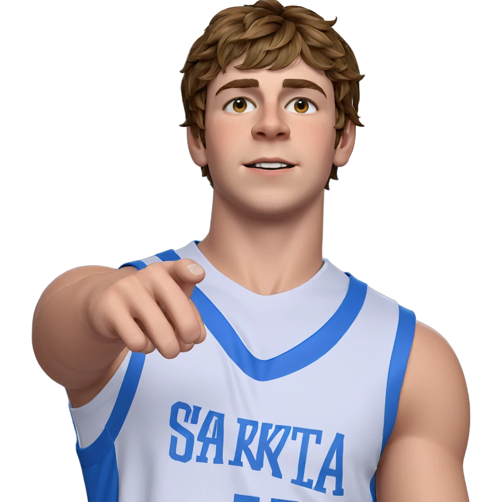 basketball boy posing for viewer emoji