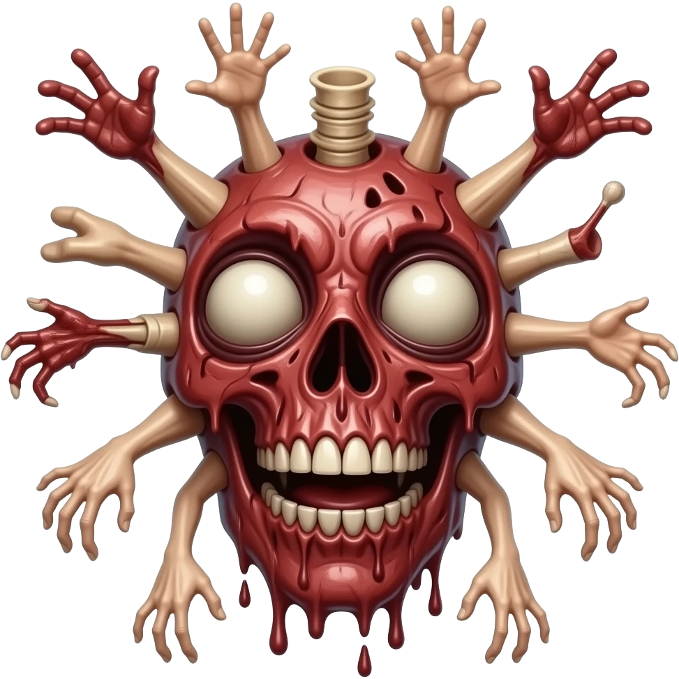 weird creepily fused and mixed amalgamation of random body parts and extremeties emoji