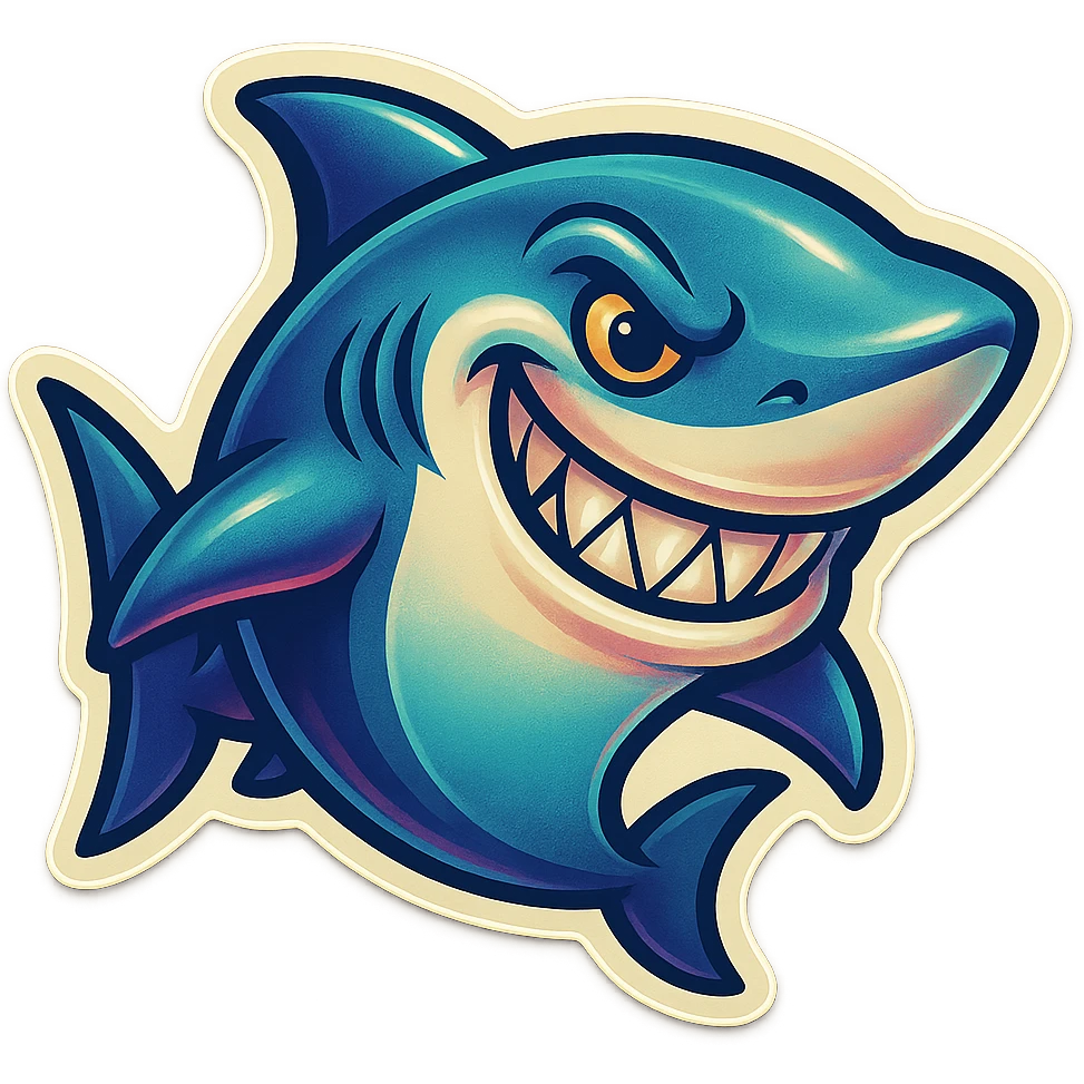 A SHARK WITH A GRIN. emoji
