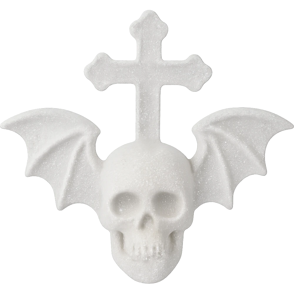 white sparkly goth object, remove background  emoji