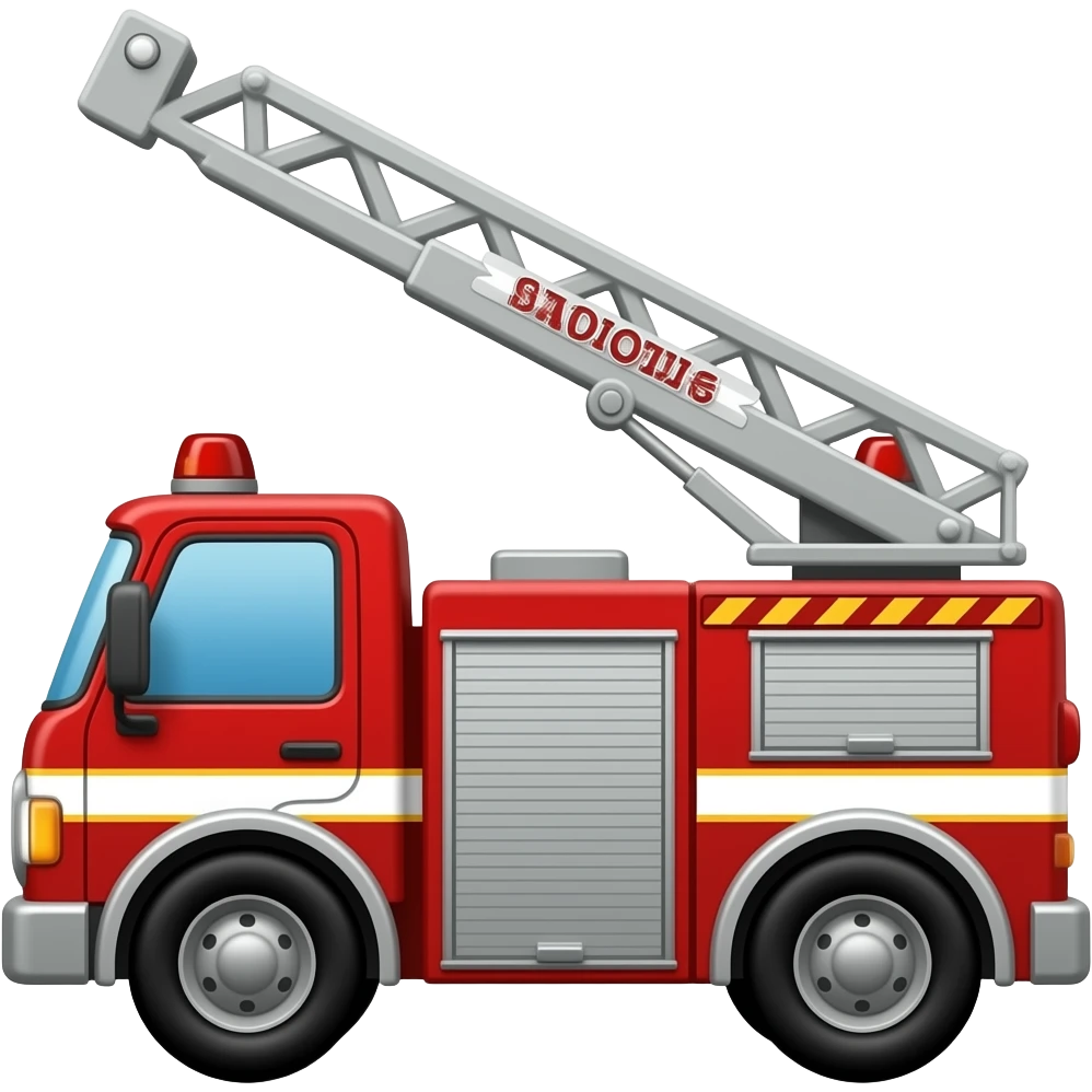 Fire truck, ladder, and hose emoji