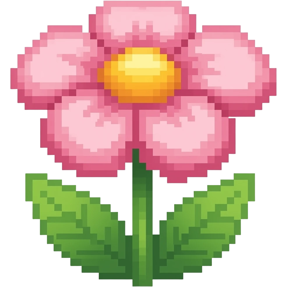 Pixel art of flowers emoji