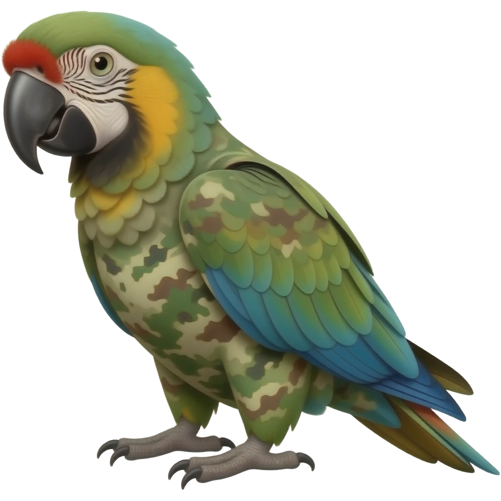 Military green macaw emoji