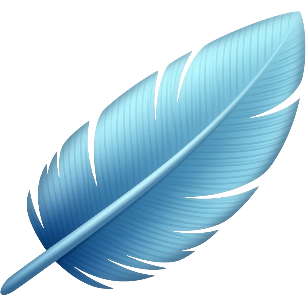 Pluma azul emoji