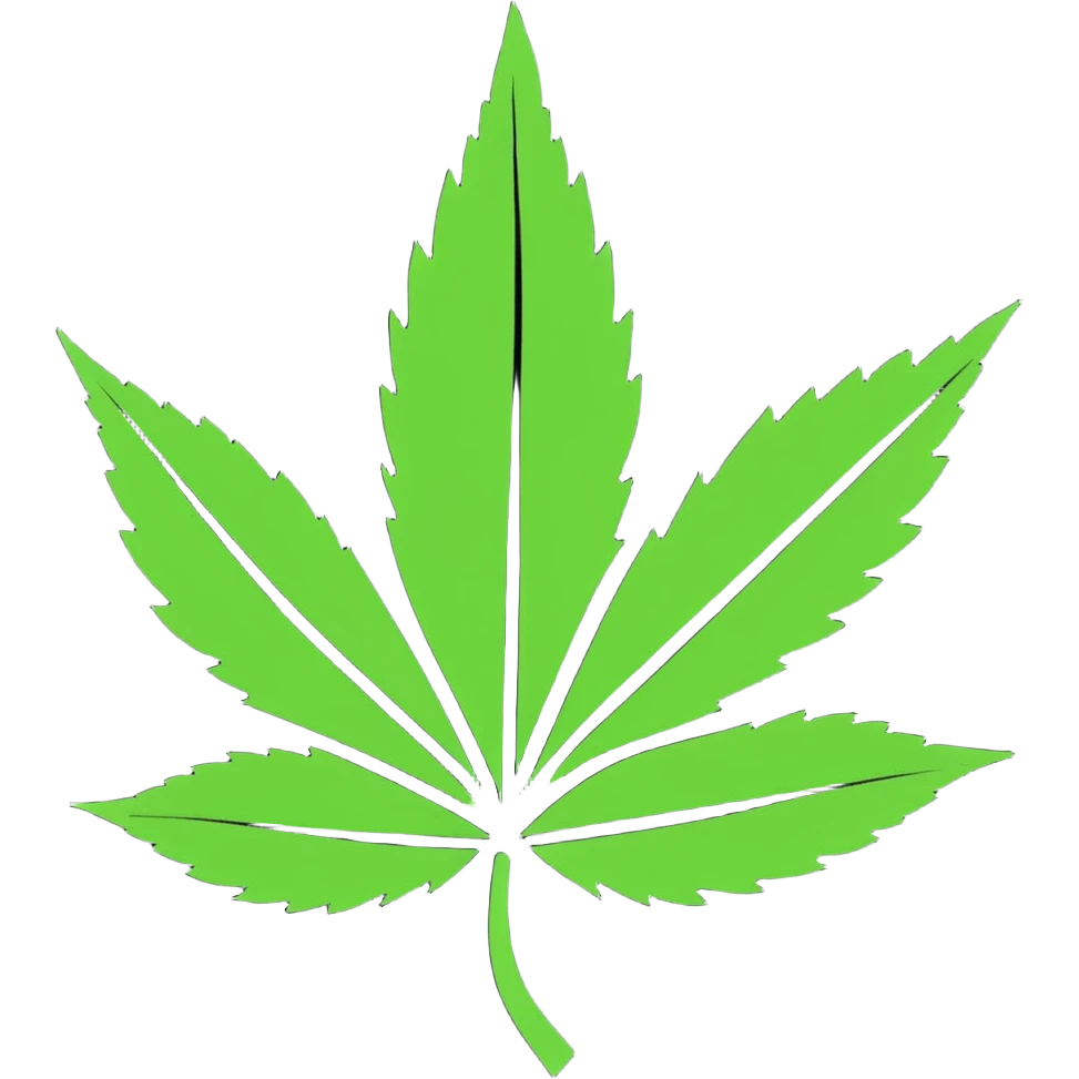 cartoon style marijuana leaf emoji