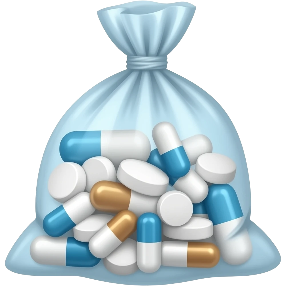 약들이 쌓여있는 봉지 emoji
