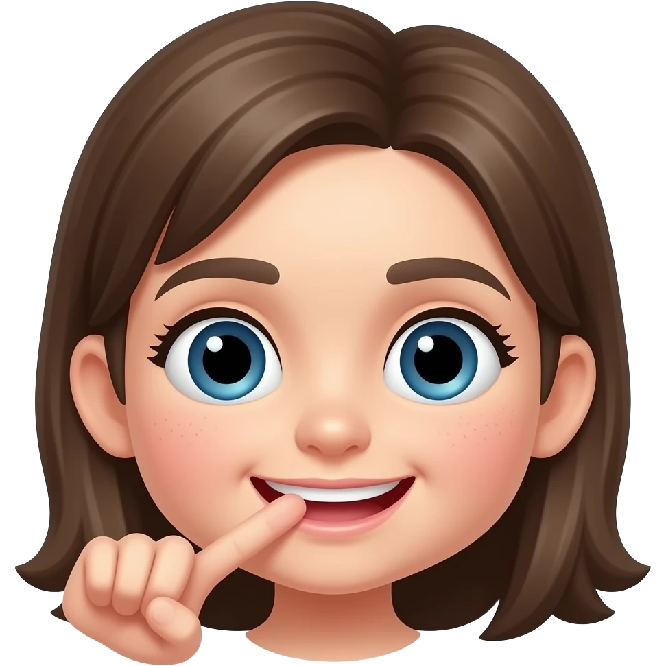 Bite finger just the face and cutely emoji