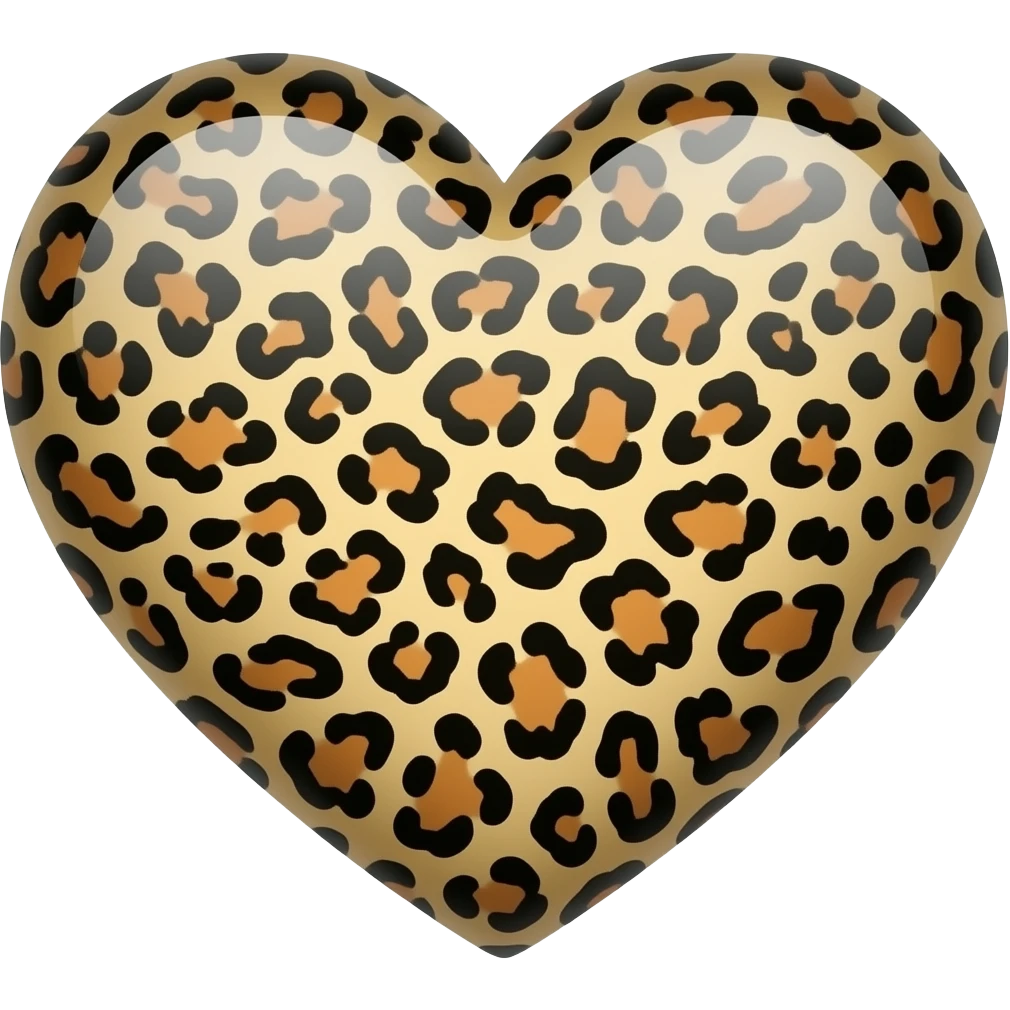 A heart with leopard print emoji