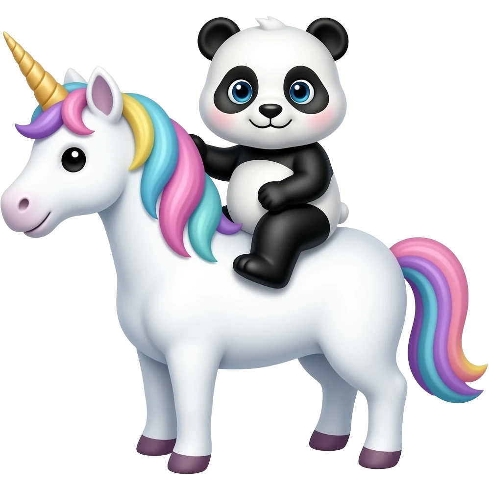 Panda on unicorn emoji