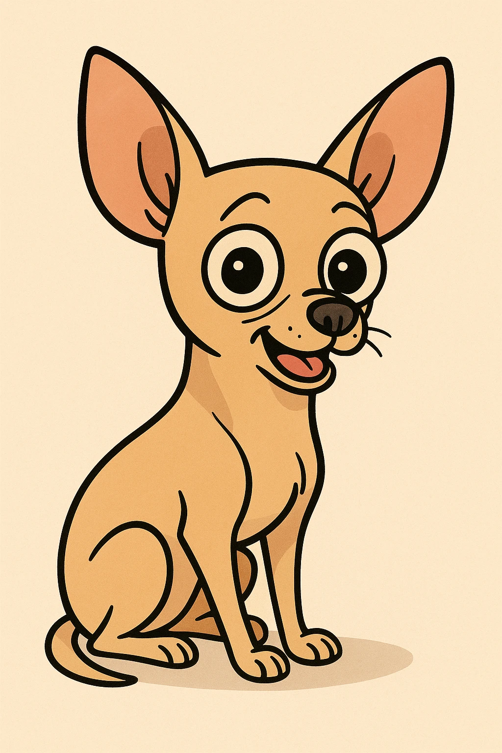 cartoon style chihuahua dog, cute, colorful emoji