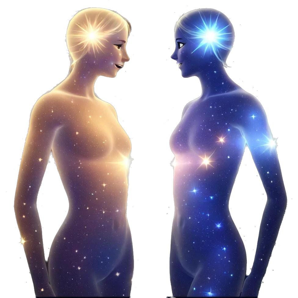 glowing stars and girl beauty emoji