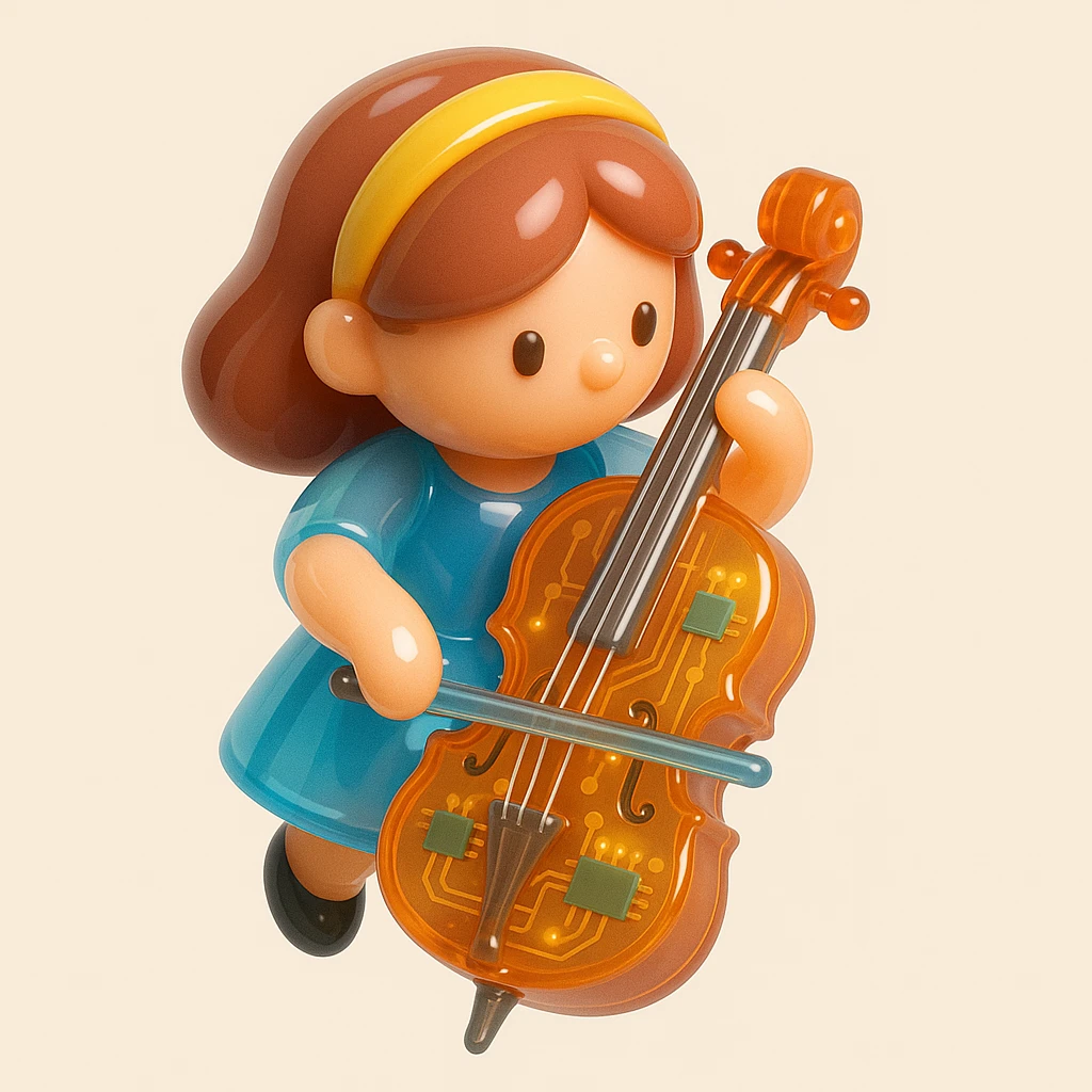 girl playing cello emoji