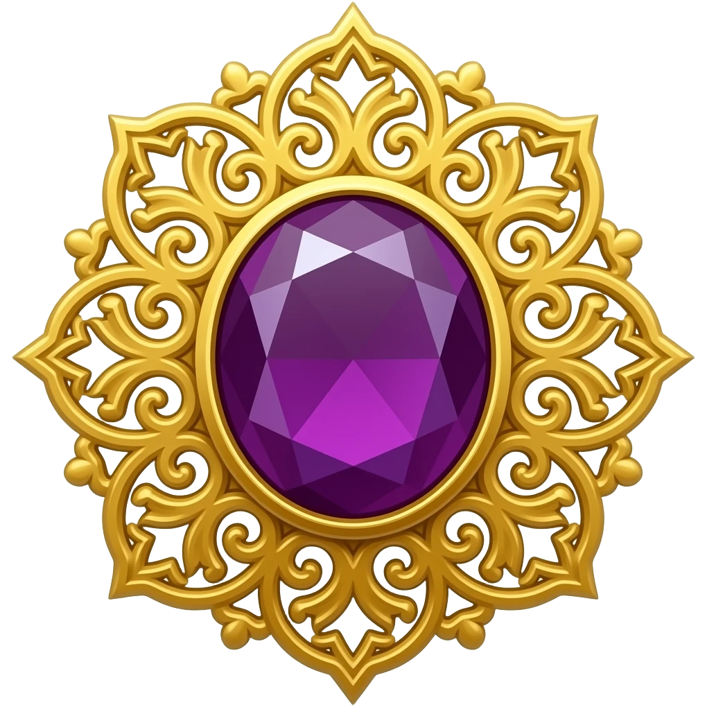 Purple ruby brooch emoji