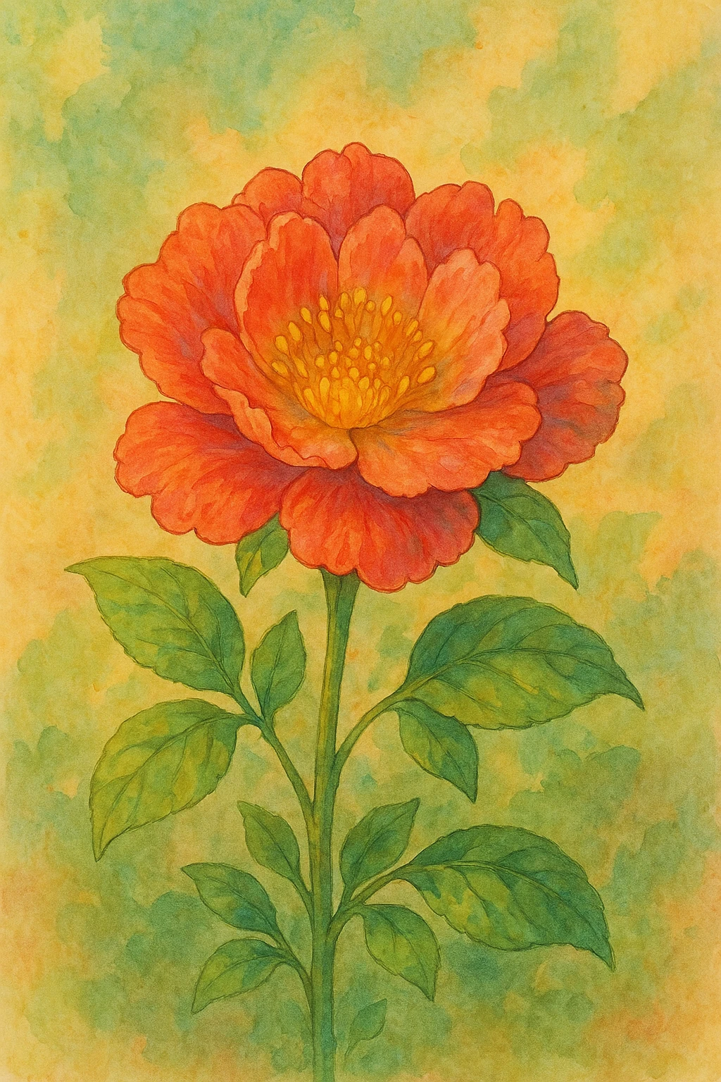 a single flower, ghibli style emoji