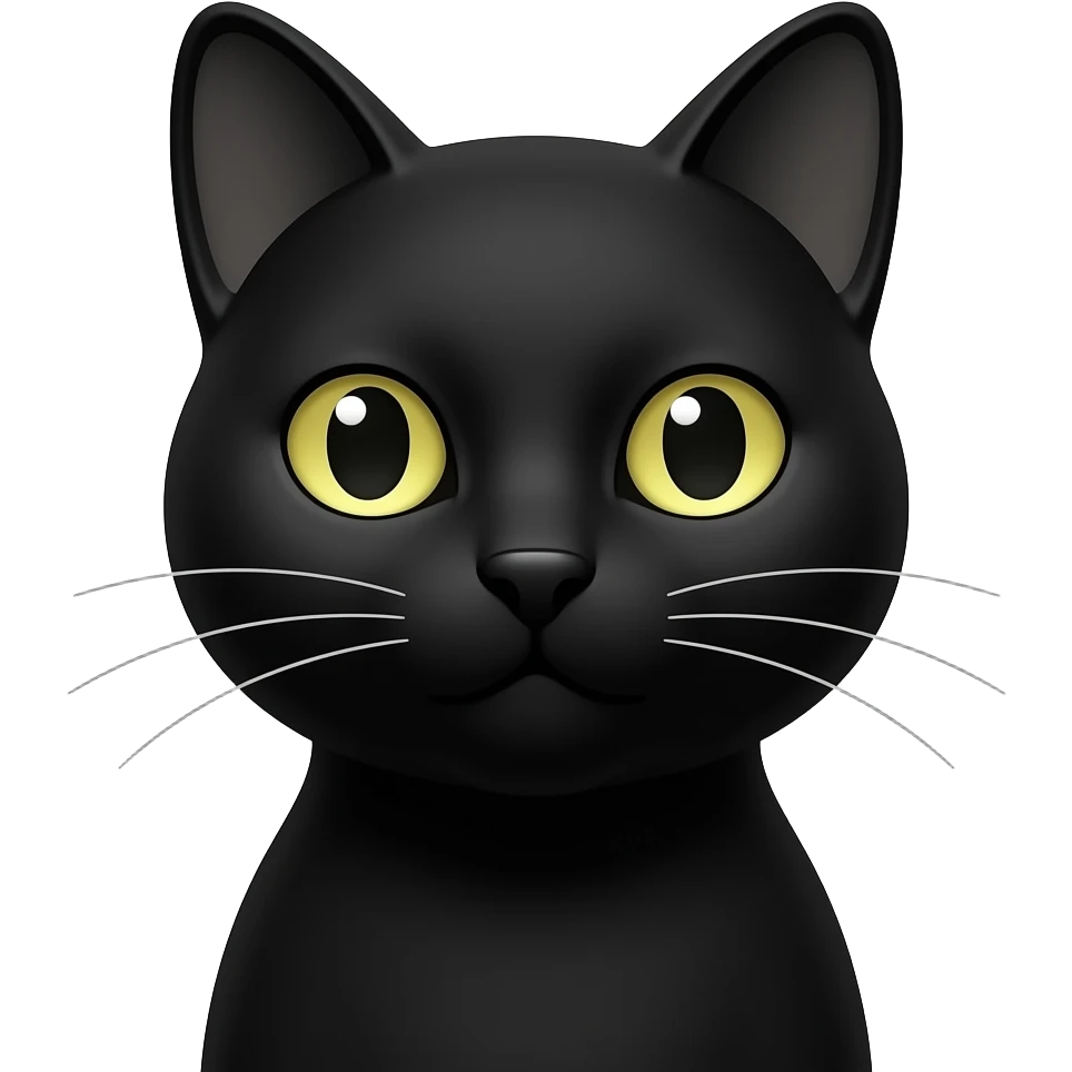 black cat head and neck emoji