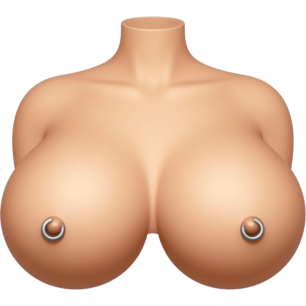 Big bare boobs with nipple piercings emoji