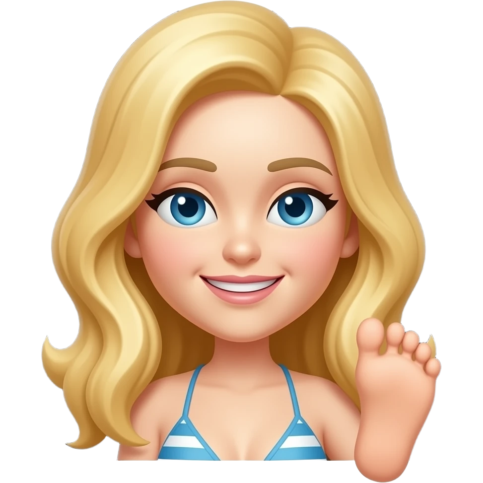Black Background Woman Foot Green Emoji Swimwear Calm Bikini Blonde Hair Summer emoji