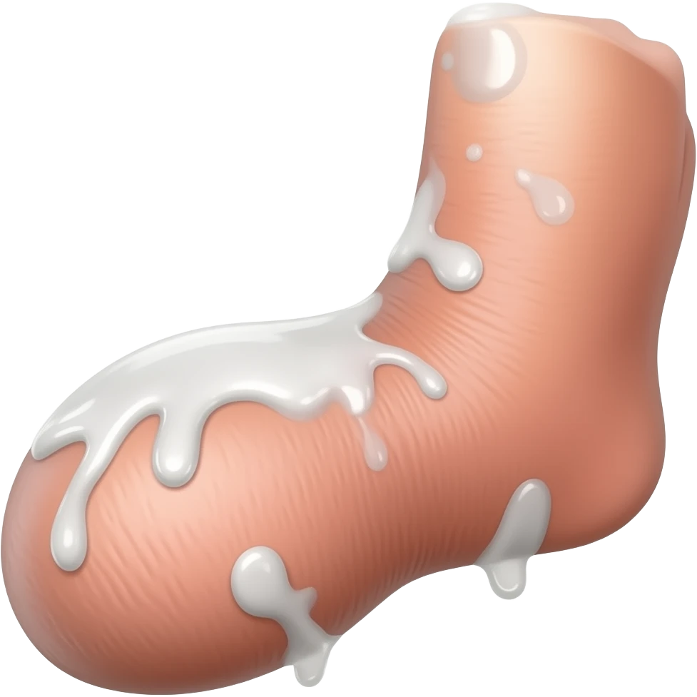Hace un pene masculino con leche más realiasta emoji