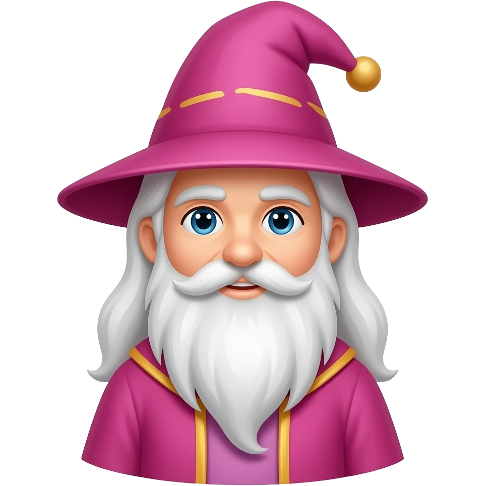 wizard in pink dress with beared emoji