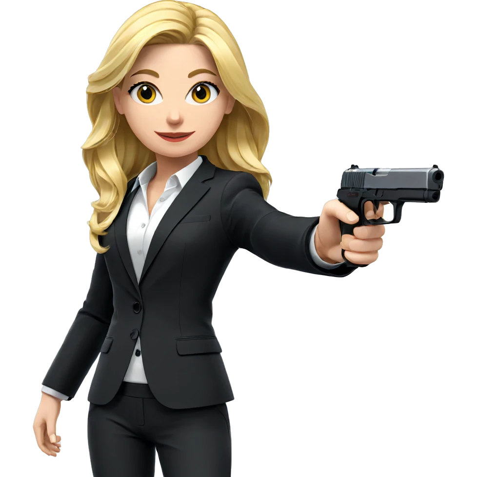 blonde girl in formal suit emoji