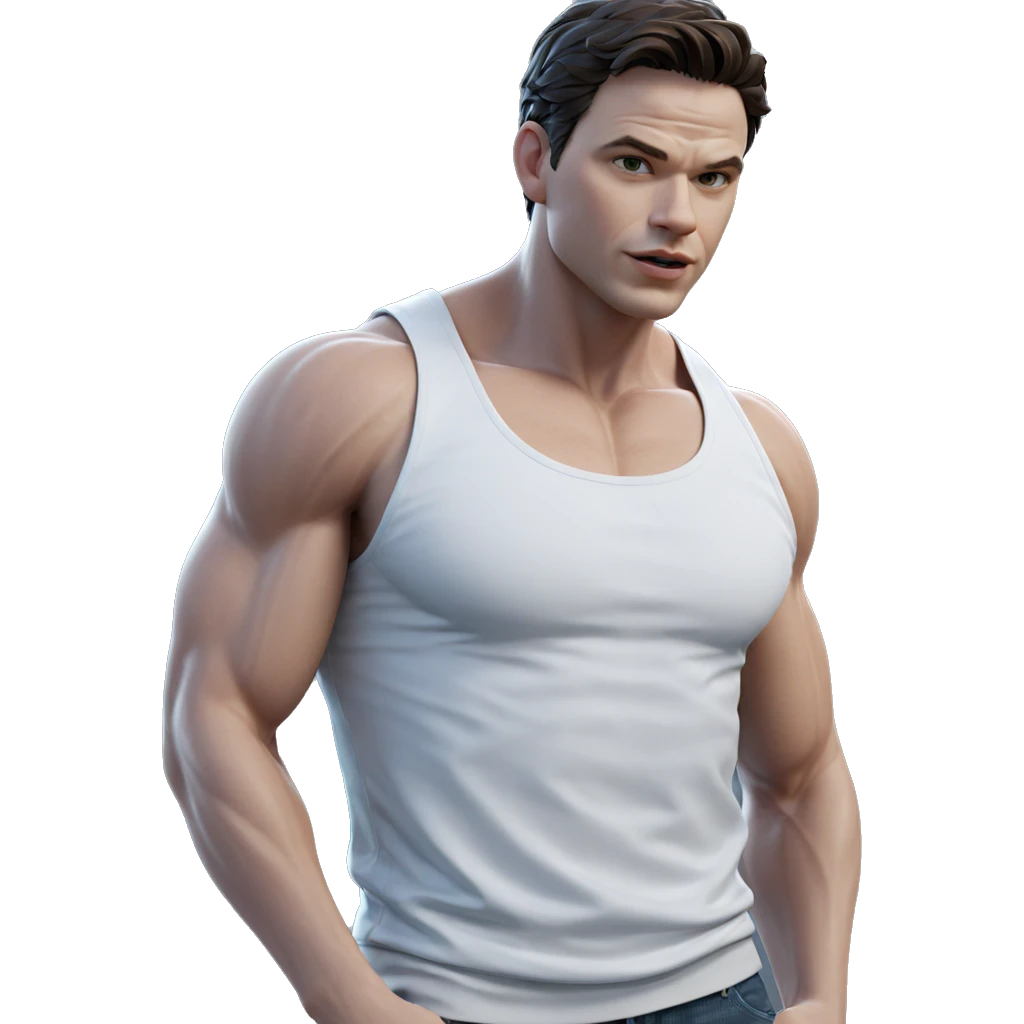 muscular male in white tank emoji