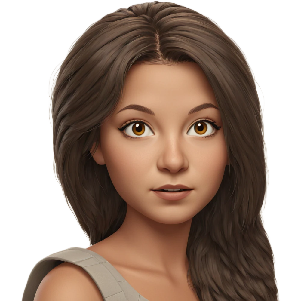 brown haired girl portrait emoji