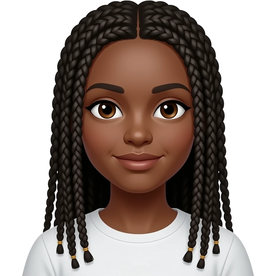 Black girl with braids and edges emoji
