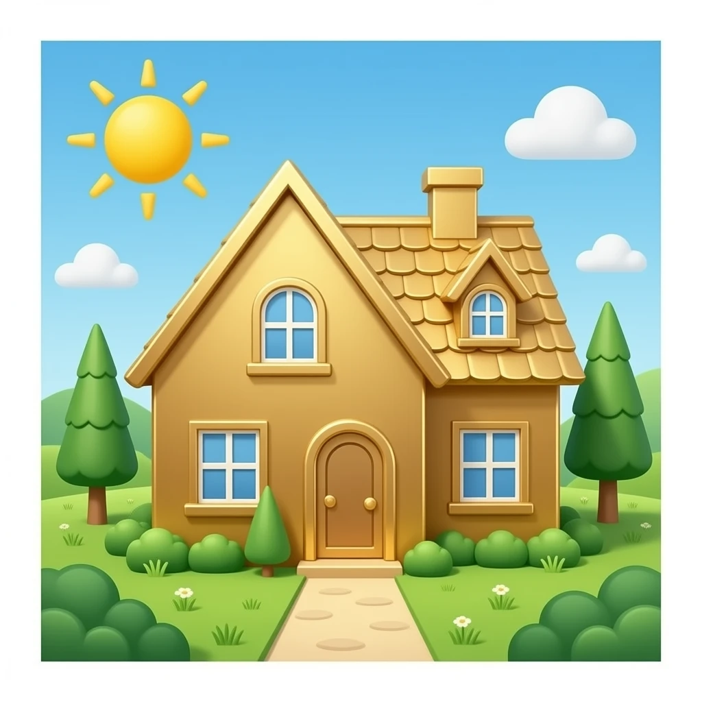 In house just made up of brass emoji