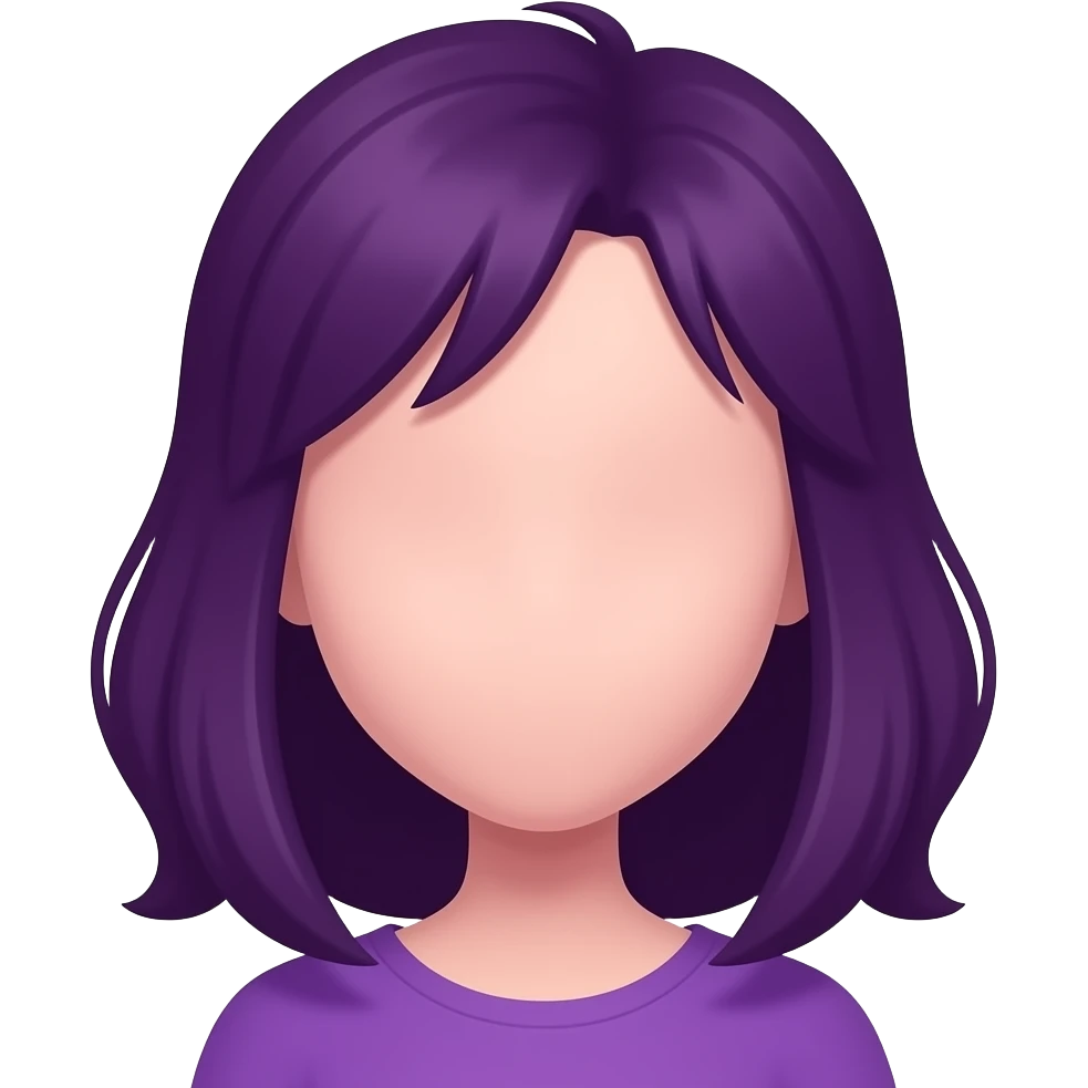 a woman silhouette no face in color of dark purple emoji