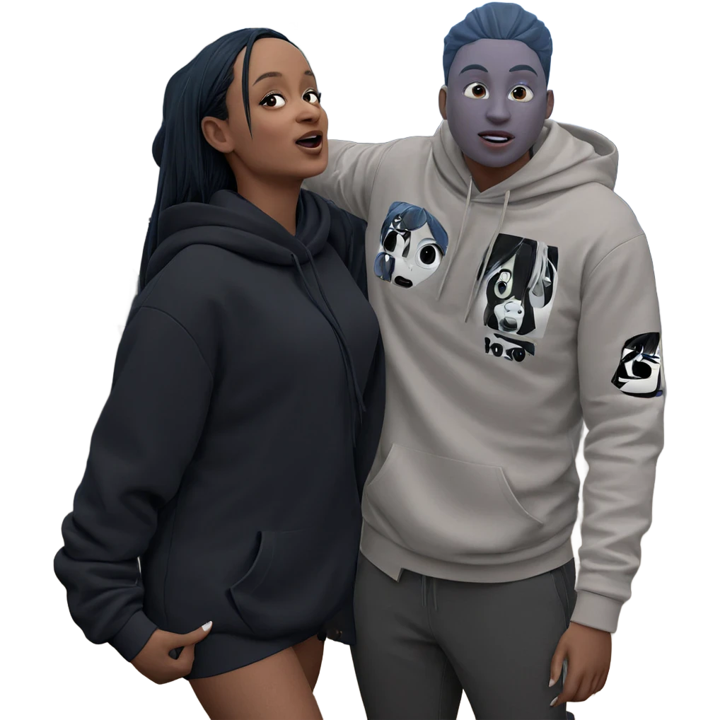 girl and boy in hoodie emoji
