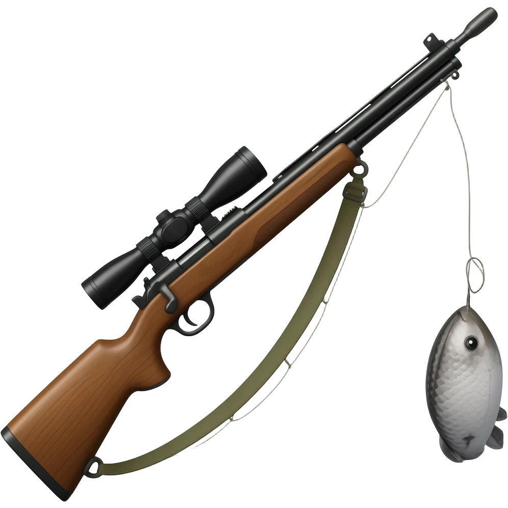 A rifle that fires fishing spears emoji