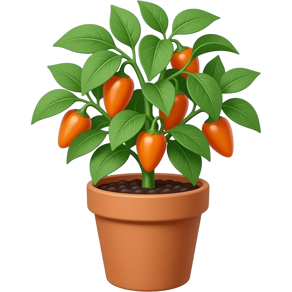 orange habanero plant in the pot emoji