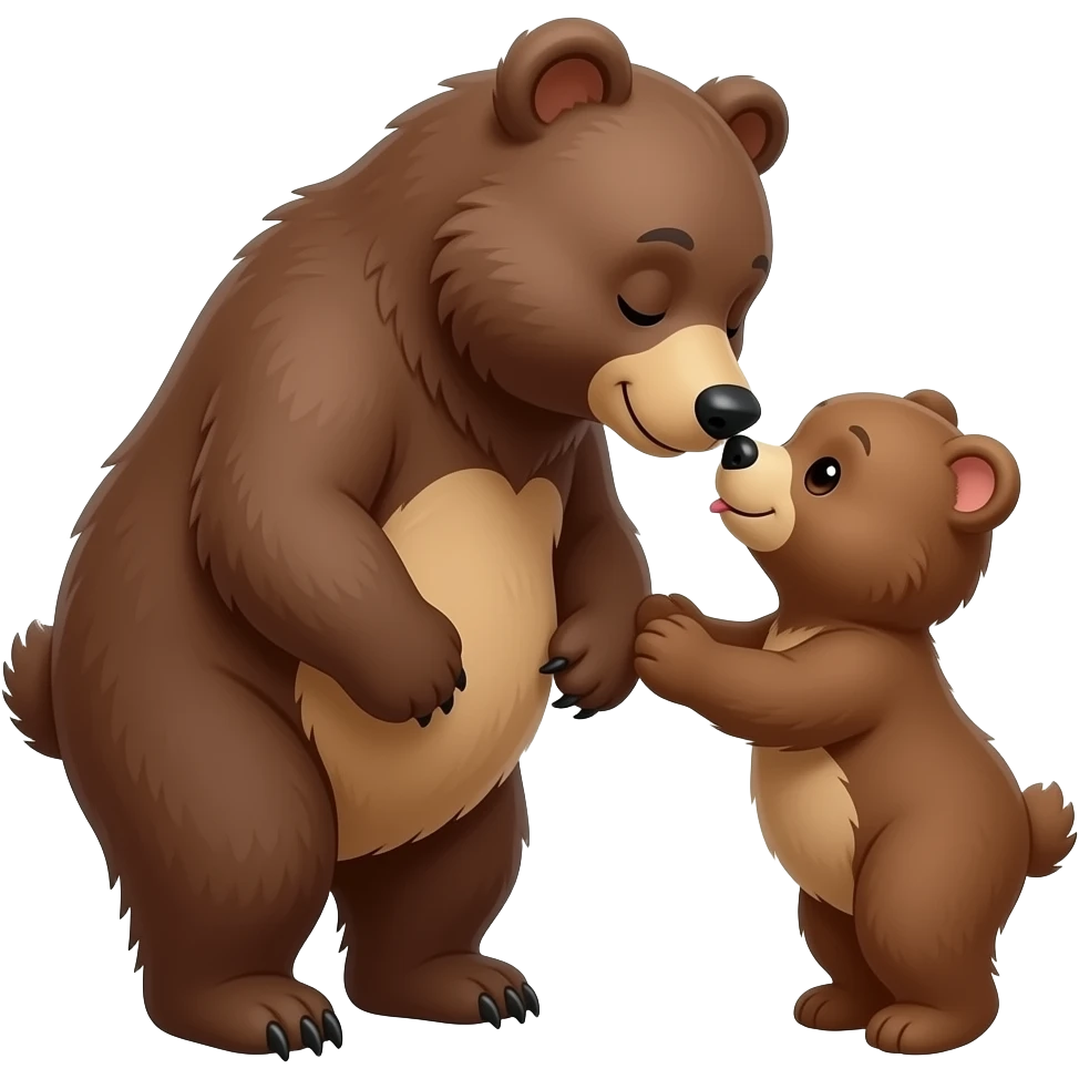 Big bear kissing little bear emoji