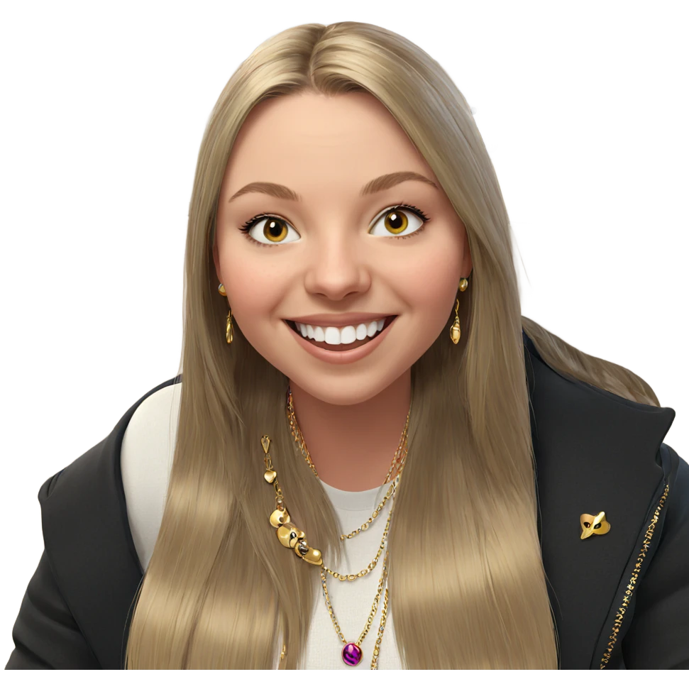 smiling girl with jewelry indoors emoji