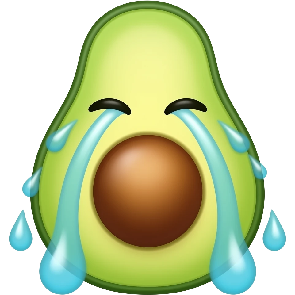 Нарисуй как авокадо плачет от счастья emoji