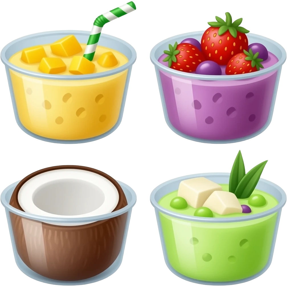 Mango Sago cup no straw , strawberry sago cup , ube sago , coconut sago cup, buko pandan sago cup , emoji