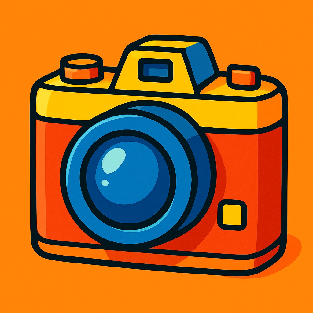 cartoon camera, vibrant toon style emoji