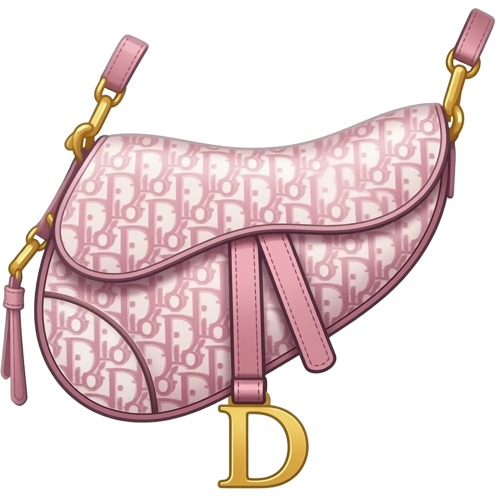 Pink Dior Oblique Embroidery and White Lace saddle bag emoji