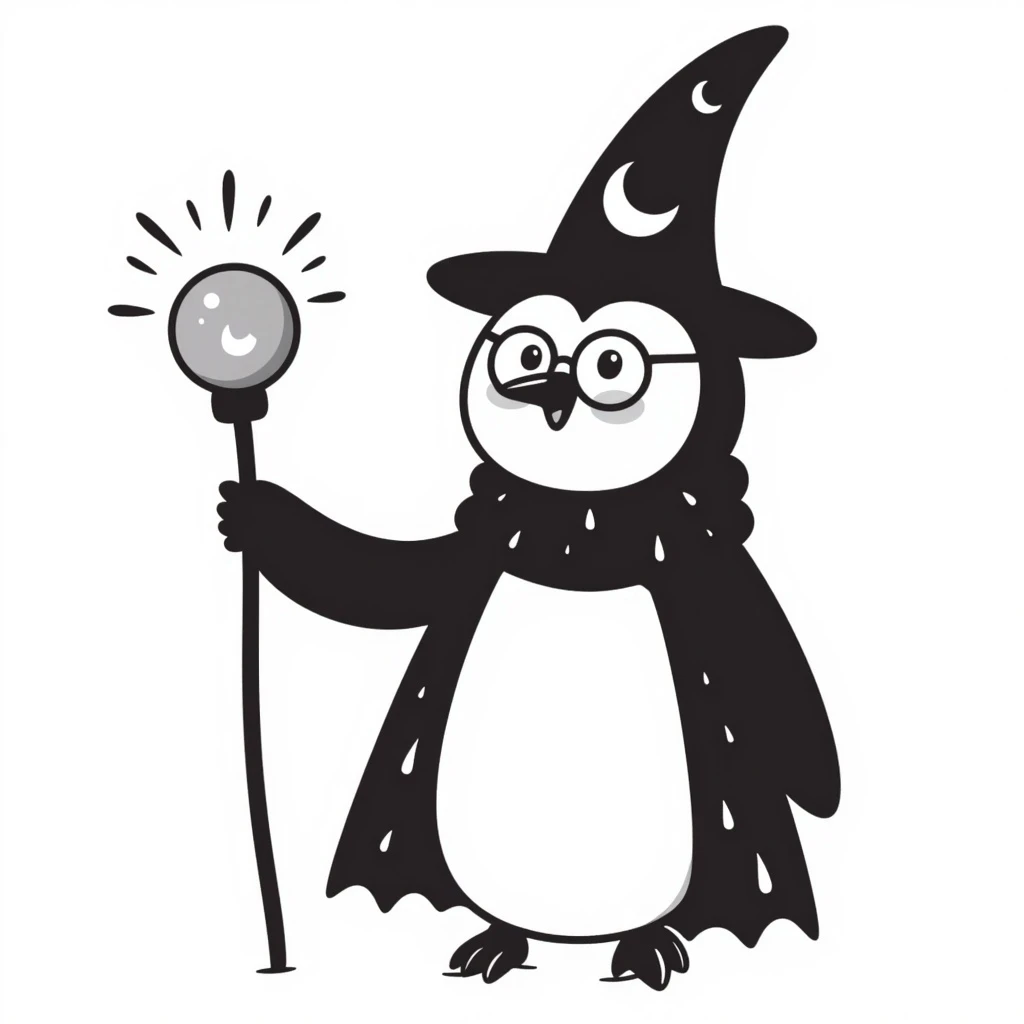 A penguin wizard emoji