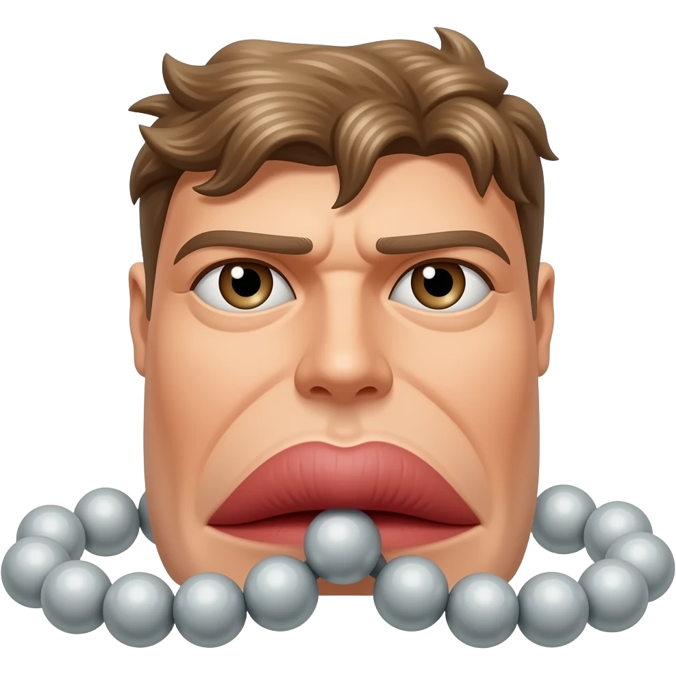 Anal beads coming out of a man’s butthole emoji