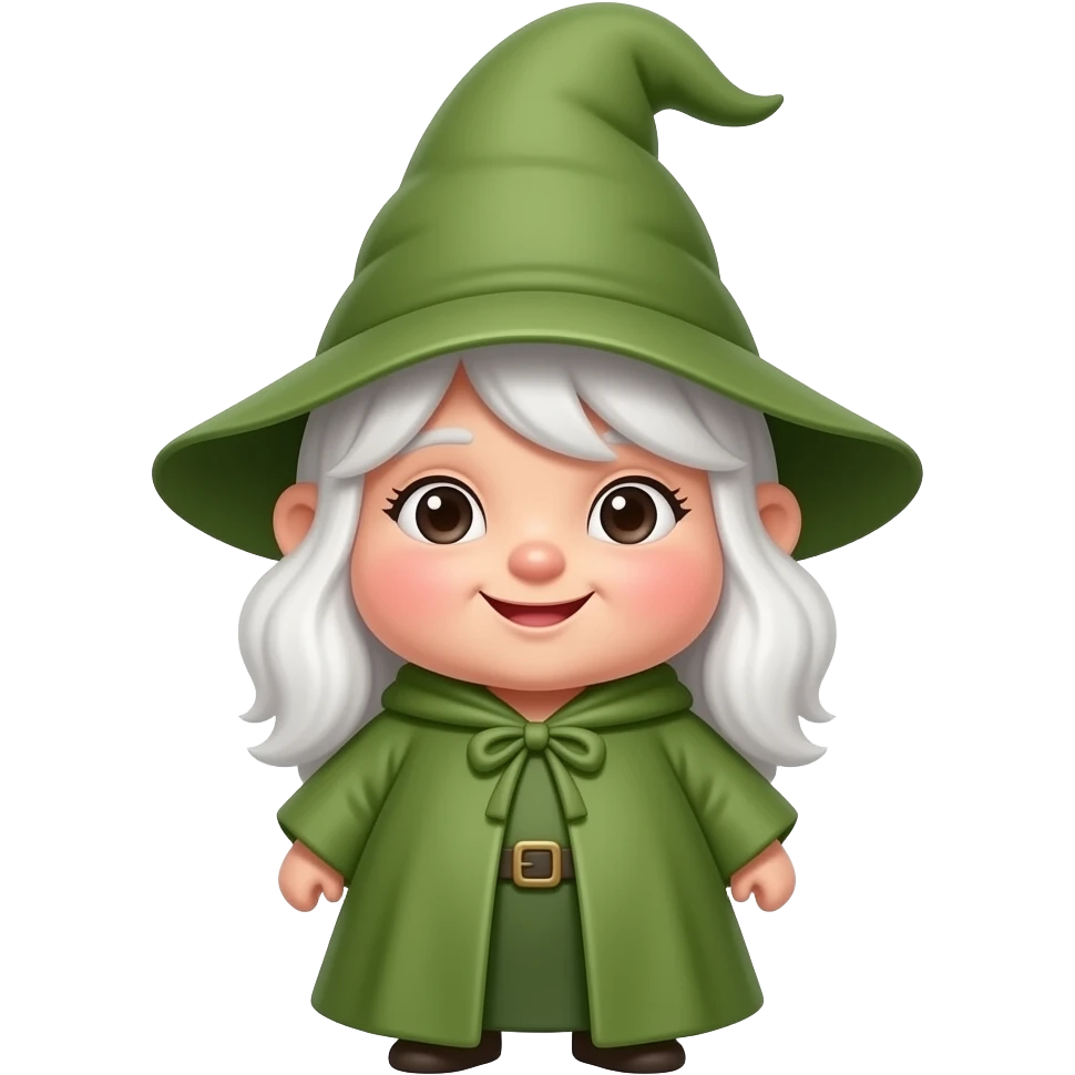 cute kawaii gnome lady chubby shy blush happy emoji